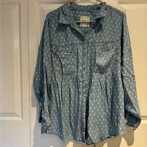 Style & Co.  Blue Shirt with White Paisley